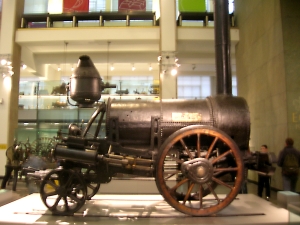 Photograph of Stephenson's Rocket in the Science Museum, London