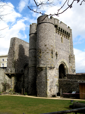 Photograph of the barbican of Lewes Castle