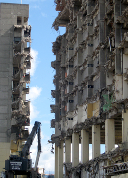 Photo of half demolished car park