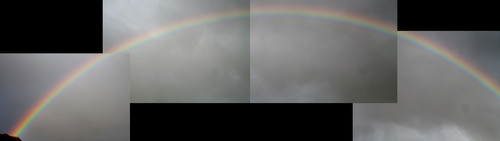 Stitched together view of rainbow