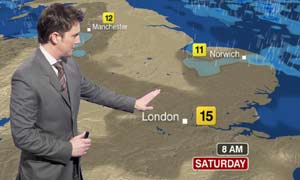 An example of the new BBC weather graphics